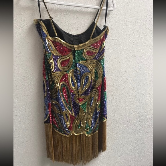 Retro Vintage Sparkly Midi Party Dress - 80s/90s Glam - Picture 3 of 10